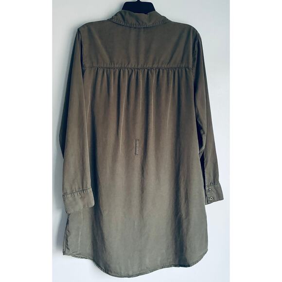 Evereve Shirt Dress Button Up Green - Picture 5 of 8